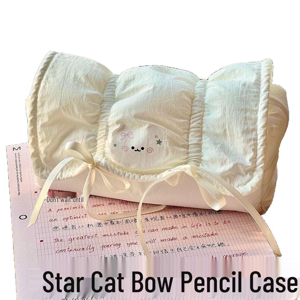 Xiaohongshu Bogenkatze Federmäppchen, Große Kapazität, Mädchenhaftes Herz Design für Schüler