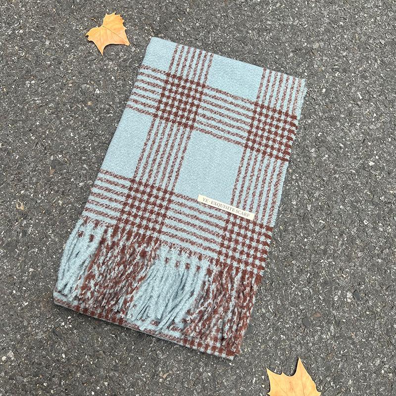 Mohair-Schal Koreanischer Stil Herbst und Winter karierter Schal Imitation Kaschmir warmer Schal Paar vielseitiger Schal