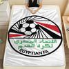 Egypt National Football Logo Printed Flannel Blanket, Soft Throw for Bedroom Sofa, Washable,soccer Fan Merchandise, Great Gift.