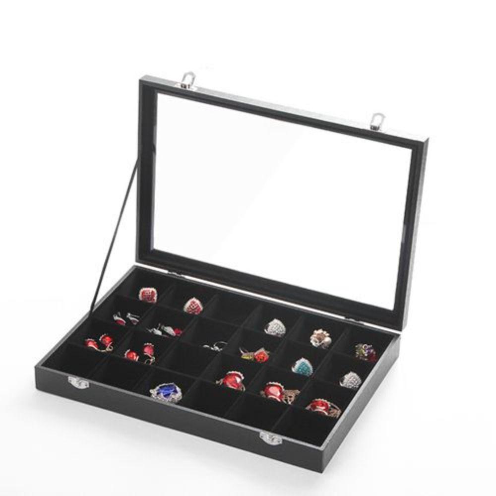 PU Leather Velvet Jewelry Box Wooden Jewelry Organizer Holder Jewelry Storage Tray  Long Bracelet