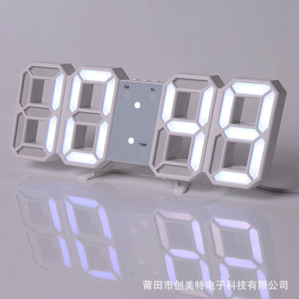 Intelligent Digital Alarm Clock Electronic Clock Living Room Wall Clock Indoor Temperature Clock