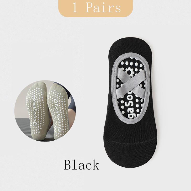 

2 пары носков для йоги для женщин, хлопковые нескользящие носки для пилатеса, секционная повязка, без спинки, дышащие, для фитнеса в помещении, танцев, спортивные носки