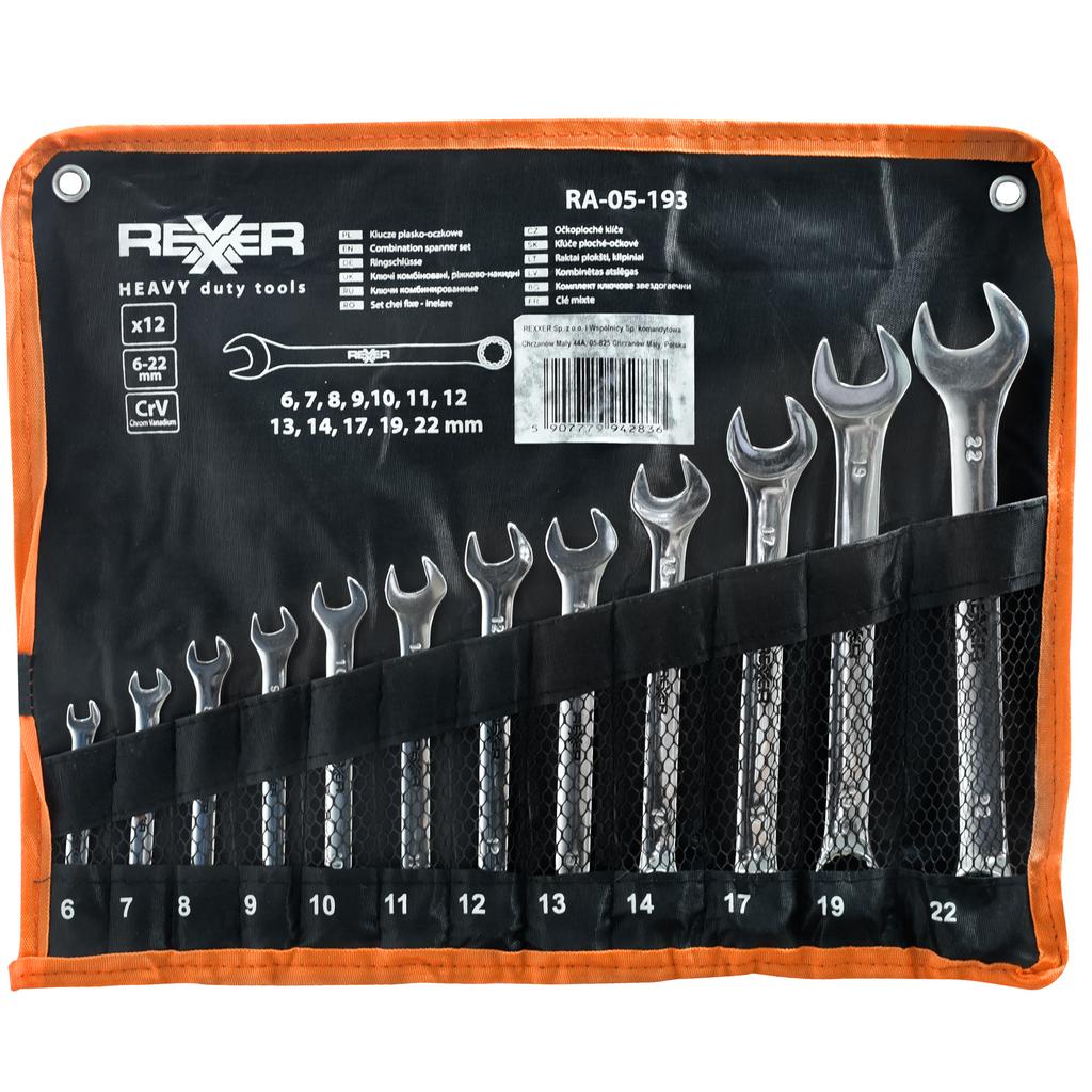 Flat Open Wrenches 6-22 12 Pieces Crv