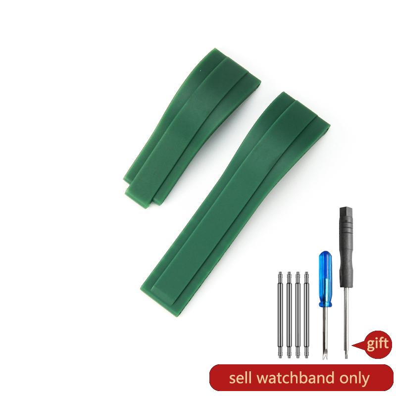 

Silicone Watch Accessories 20mm Black White Red Green Gray for Water-ghost Daytona Series Elastic Watch Strap 20mm