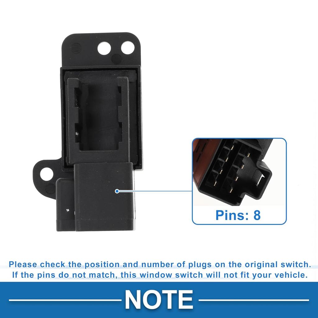 Power Window Switch No.4685845AA Front Side Window Control Switch for Chrysler Town & Country Voyager for Dodge Grand Caravan Black