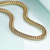 Unisex 14K Gold-Plated Cuban Link Necklace - 7MM Titanium Steel with OT Buckle