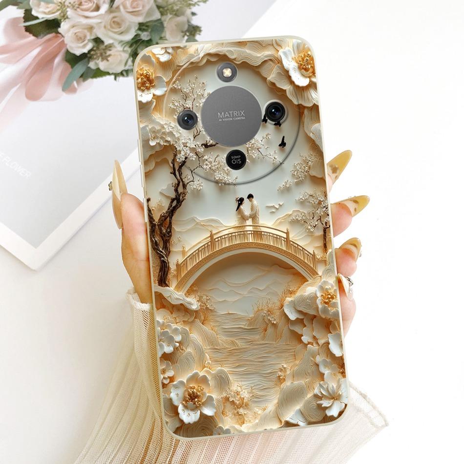 For Honor X9d Cute Cat Flower Butterfly Cartoon Phone Case For Honor X9D 5G MTN-NX1 Shockproof Soft Silicone Cases Honor X9d