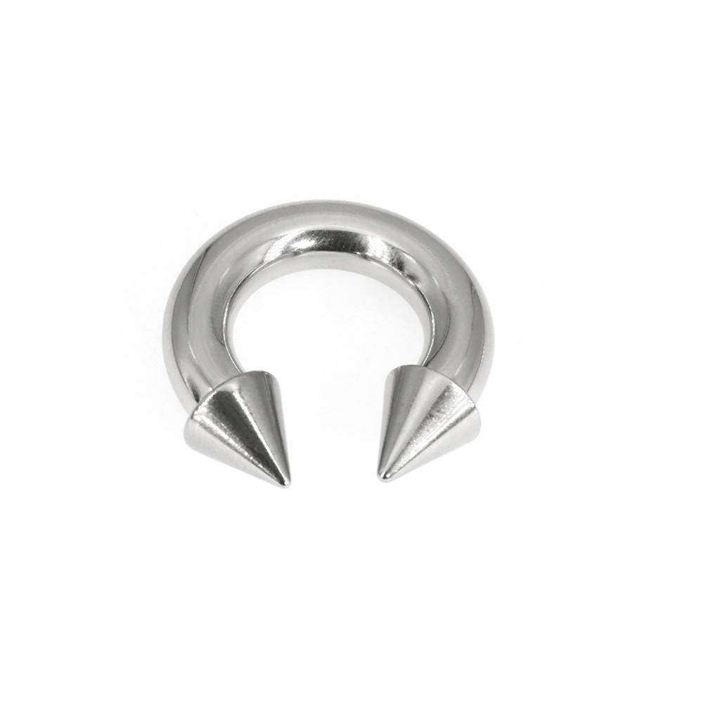 

2-10mm Diameter Stainless Steel BCR Tapered Horseshoe Ring: Multi-use for Ear, Nipple, Genital, or PA Piercings 2x14x6x6 mm