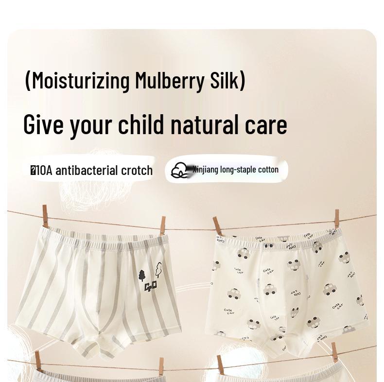 Silke Antibakteriell Gutter Ren Bomull Boksershorts for Barn