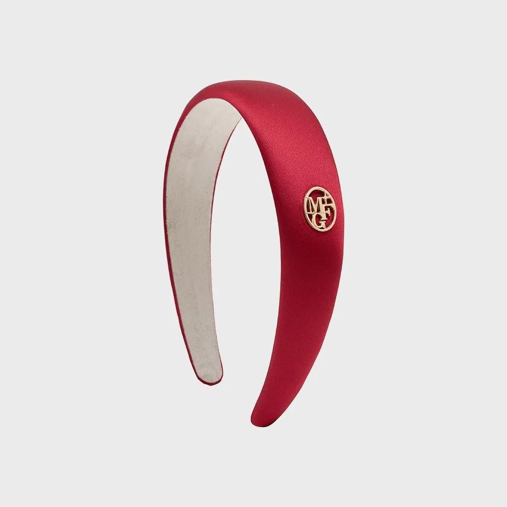 CIRCLE LOGO SATIN HAIR BAND red YOU