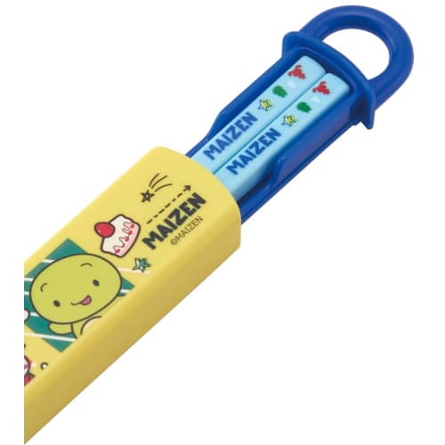 Skater Children's Chopsticks and Chopstick Case Set, 16.5cm, for Lunch Boxes, Antibacterial, Easy-Opening Sliding Design, Made in Japan, for Boys and