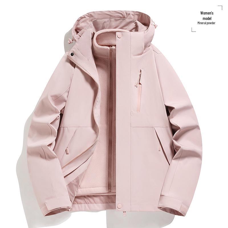 6XL Unisex 3-in-1 Ski Jacket Set: Thickened, Detachable for Autumn/Winter 2XL