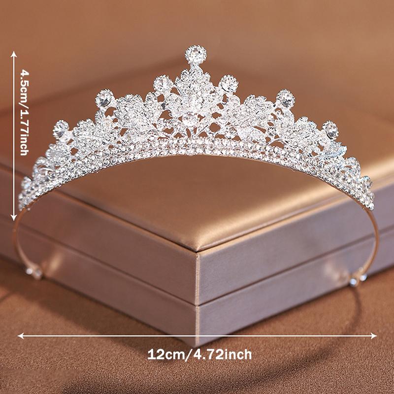 Hochzeit Haar Tiara Kristall Braut Tiara Krone Silber Farbe Diadem Schleier Tiaras Hochzeit Haarschmuck Kopfschmuck Kopfschmuck
