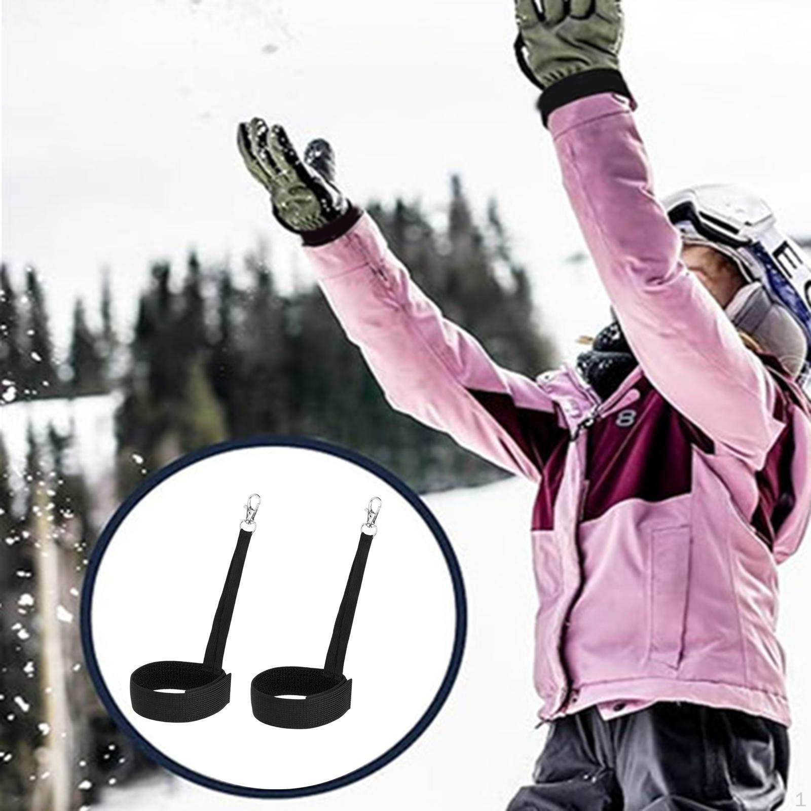 

2 шт. ремешки для лыжных перчаток, наручники на запястье с клипсами, спортивные перчатки для катания на лыжах на открытом воздухе