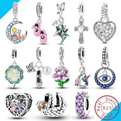 100% Copper Ballet Shoes Beads Evil Blue Eye Charms Pendants For Women Fit Original Bracelet Bangle Diy Jewelry
