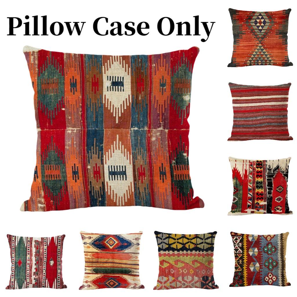 Bohemian Kilim Style Linen Pillow Cover 45x45cm For Home Dcor