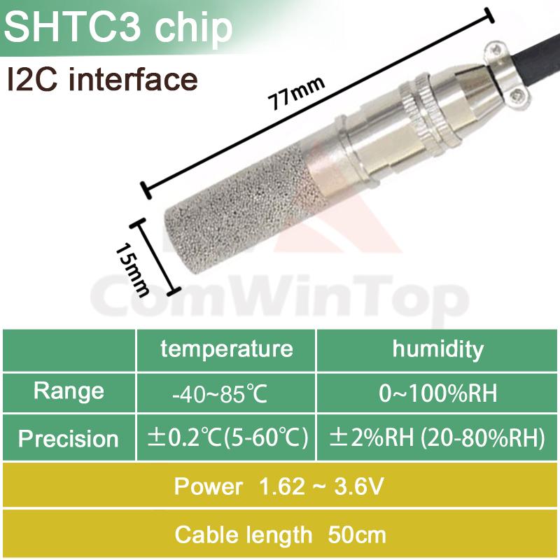 SHT20 SHT30 SHTC3 SHT35 I2C Temperature Humidity Sensor Probe 2