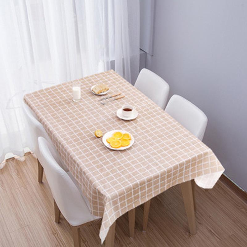 Home Tablecloth, Anti-scalding, Waterproof, Oil-proof, No-wash PVC Plaid Coffee Table Table Mat, Dormitory Tablecloth