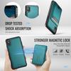 For iPhone XS 5.8 inch/iPhone X Case JEEHOOD J10  Compatible with MagSafe Leather Back Phone Cover with Detachable Card Holder Kickstand