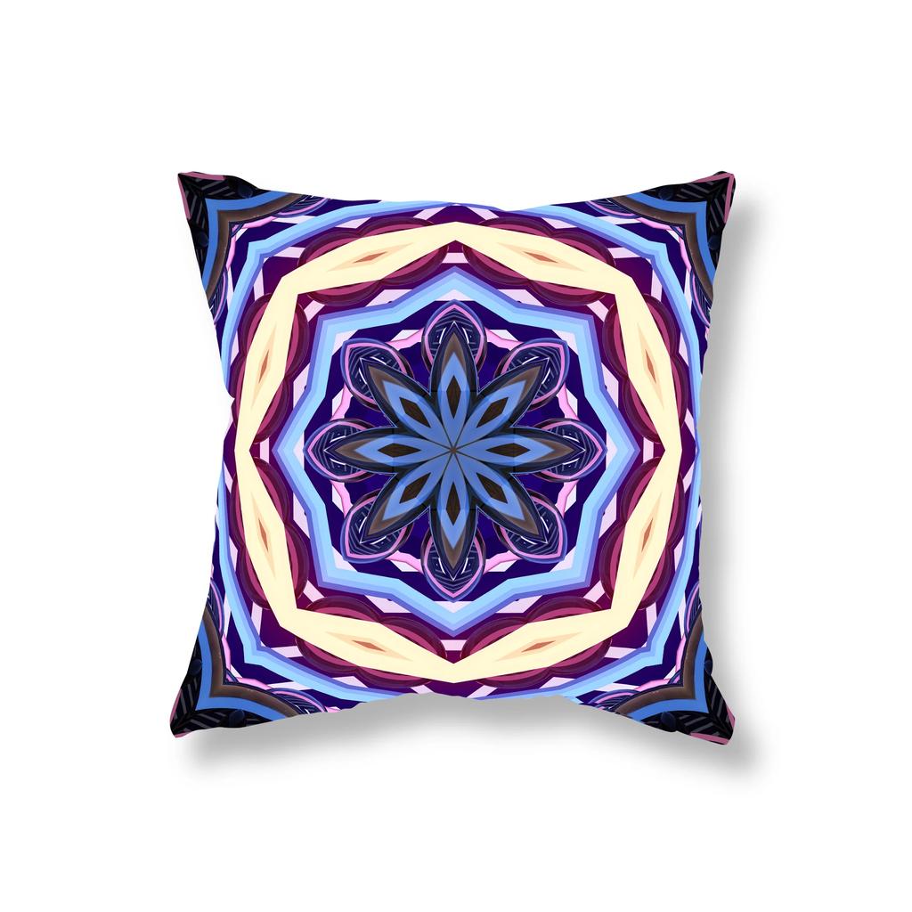 Mandala-Druck Kissenbezug Sofa-Dekor Zimmer Nachttisch Büro Gaming-Stuhl Kissen Zuhause 45x45cm