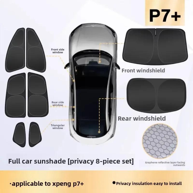 For Xpeng P7+ 2024-2026 Car Skylight Sunshade Sun Pad Side Heat Protection Privacy Camping Without Light Transmission