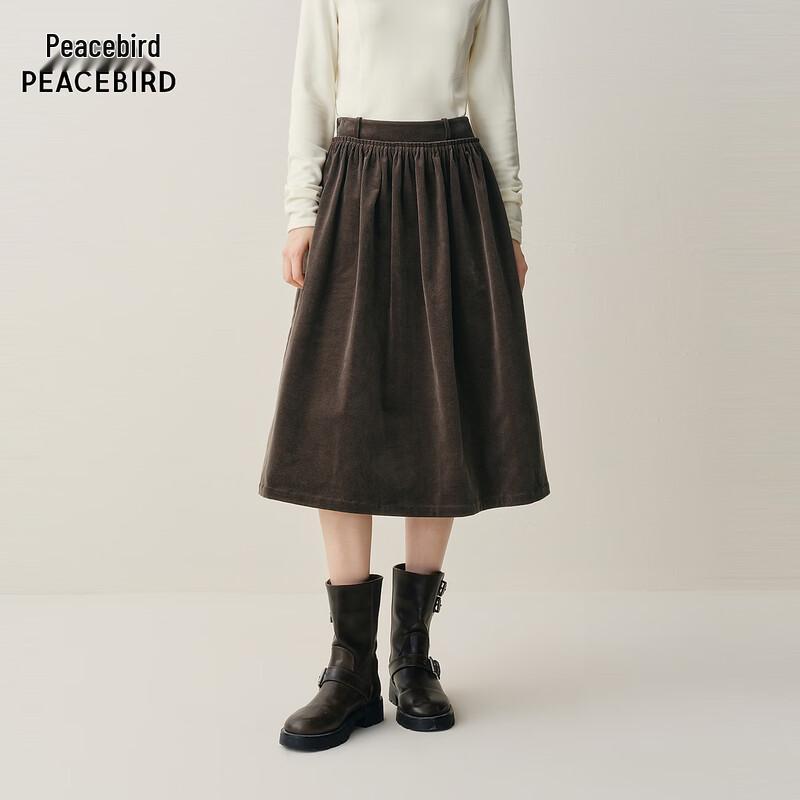 

PEACEBIRD Women s Corduroy A-Line High-Waist Midi Skirt L