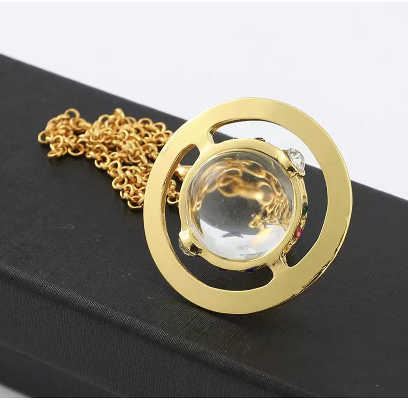 Saturn Necklace Luxurious And Earring Set Crafted With Premium Alloy Materials