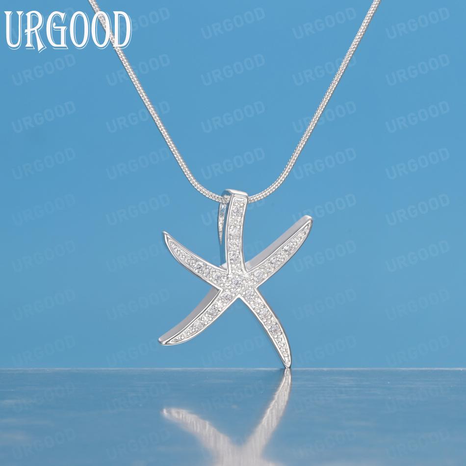 Colier cu Pandantiv Stea din Argint Sterling 925 Zircon AAA Modă Bijuterii de Nuntă