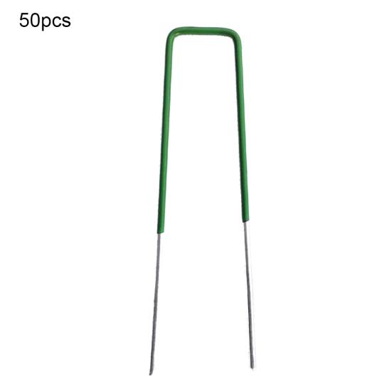 

U-образные садовые травы, газоны, оцинкованные колышки, скобы, крепежные гвозди 50pcs