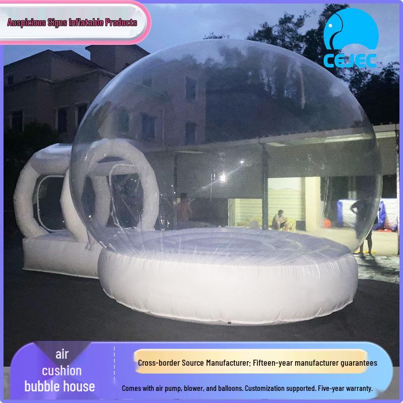 Transparent Dome Bubble House: Inflatable Trampoline Bed and Starry Sky Exhibition Tent
