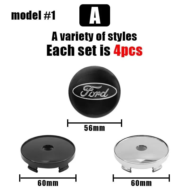 

Car Sticker 2025 Hot 4PCS 60mm Car Wheel Center Hub Caps Sticker Emblem Decal For Ford Focus 2 3 MK3 MK4 Fiesta Kuga Explorer Mo 60mm black cap