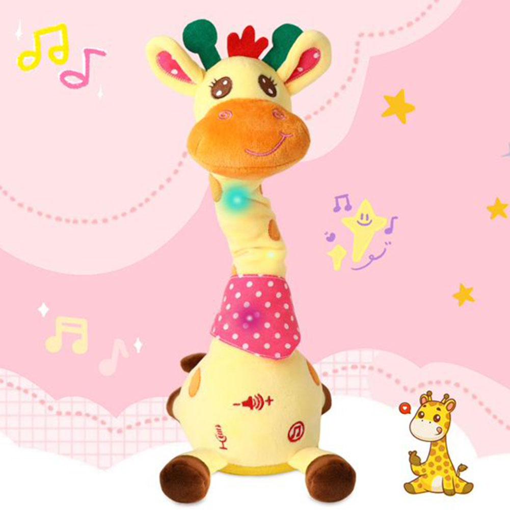Smart Electronic Plush Toy for Baby Singing Dancing Talking and Sound Recording Giraffe Toys for Kids Xmas Gifts for Children