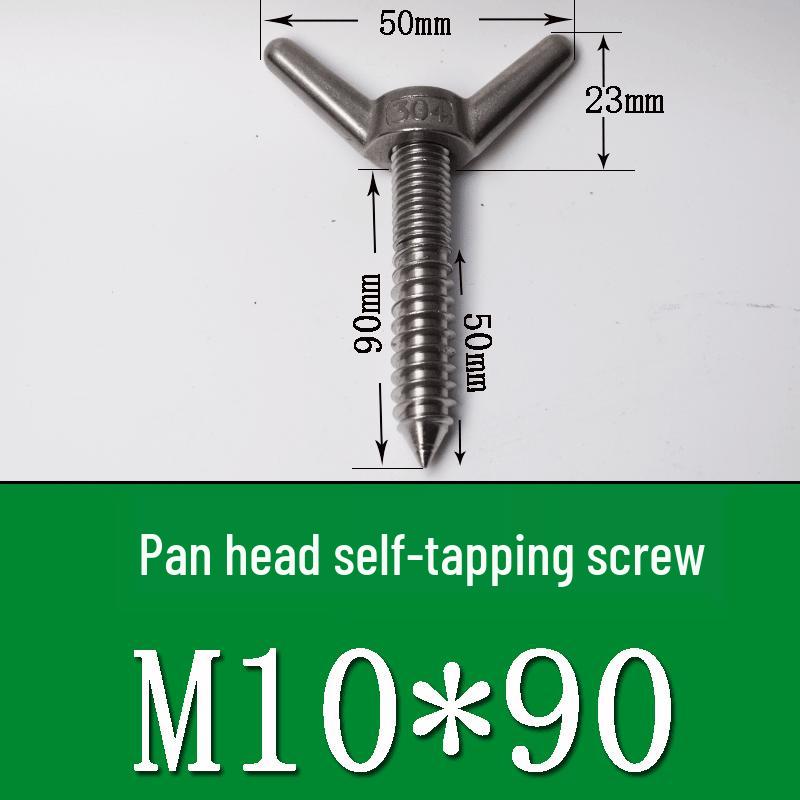 Stainless Steel 304 Eye Bolt, Self-Tapping Screw Eyelet, Butterfly Hand-Tight Self-Sheep Horn Nails