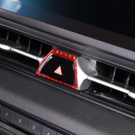 For Toyota Supra -2024 Warning Light Switch Decorative Sticker Carbon Fiber