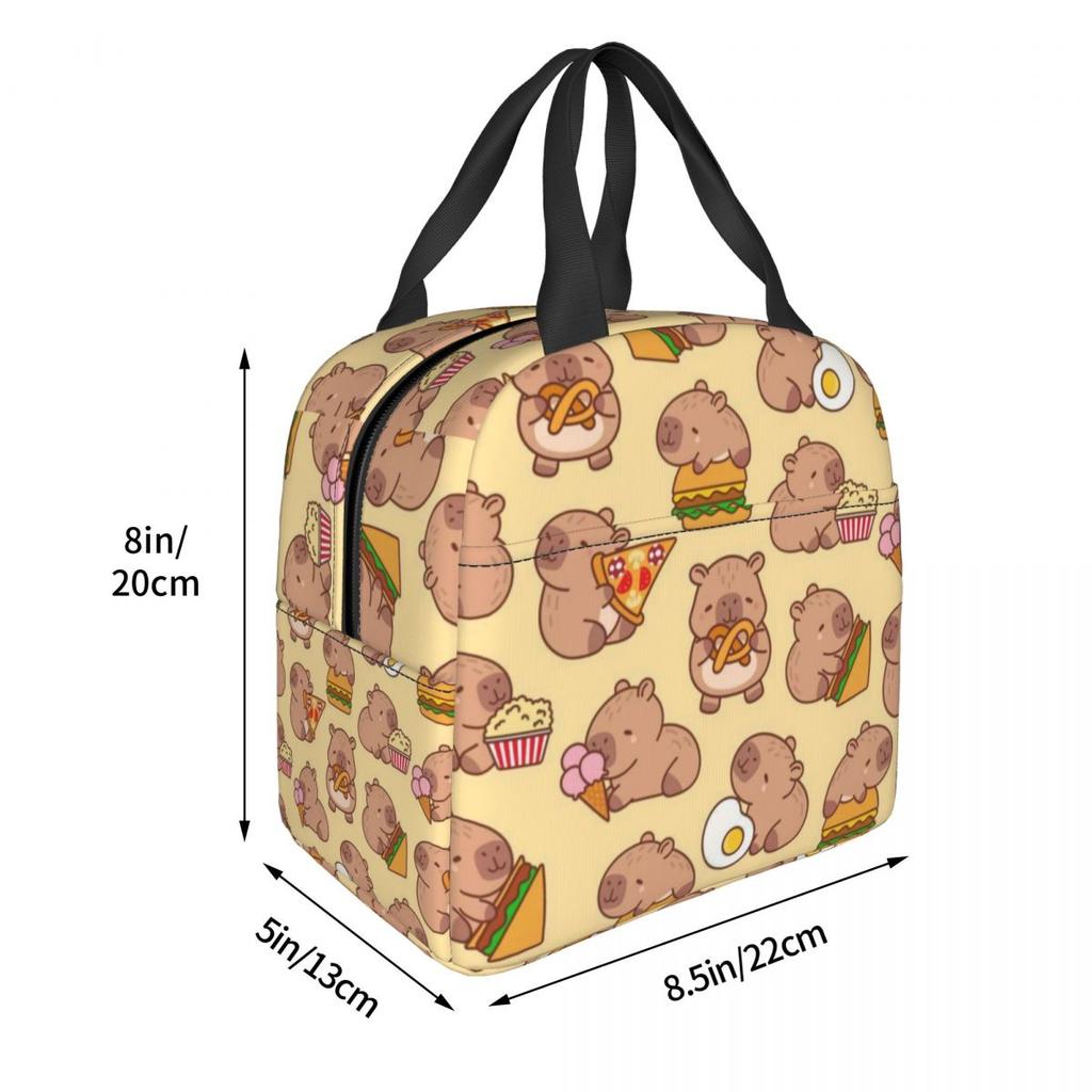 Custom Capybara Insulated Lunch Bag for Women Leakproof Cooler Thermal Lunch Tote Office Picnic Travel