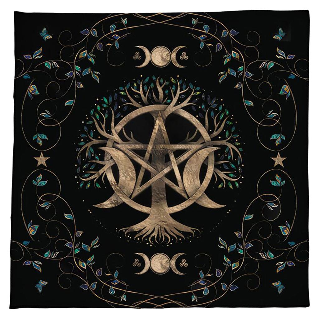 Divinations Tablecloth Pentagrams Pattern Astrologys Tarot Cards Tablecloth Altars Cloth Divinations Game Accessories