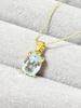 Sky Blue Topaz 8x6mm Silver925 K18GP Oval Pendant Necklace (AAA Grade)