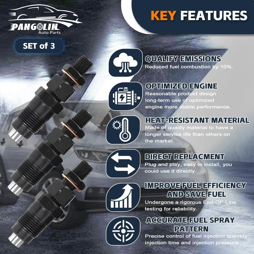 PANGOLIN 131406360 SBA131406490 Fuel Injector 3PCS for New Holland C175 L160 L170 L175 L565 LS160 LS170 LX665 Afteramrket Parts