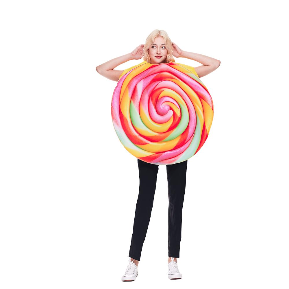 

Adult Lollipop Costume Halloween Rainbow Candy Outfits for Men and Women One Size