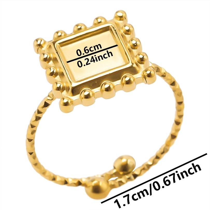 6pcs/lot Gold Plated Stainless Steel Base Rings Settings DIY Blank Knuckle Rings for Women Jewelry Charms Never Fade Wholesale