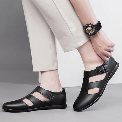Neue Sommermode Rindsleder Atmungsaktive Sandalen Marke Herren Low Top Lederschuhe Klassische Outdoor Bequeme Casual Lederschuhe