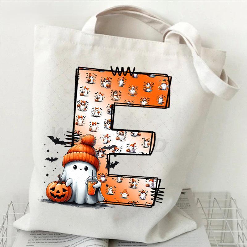 New Halloween 26 Letter Print Fashion Shoulder Bag Multi-function Portable Handbag Casual Versatile
