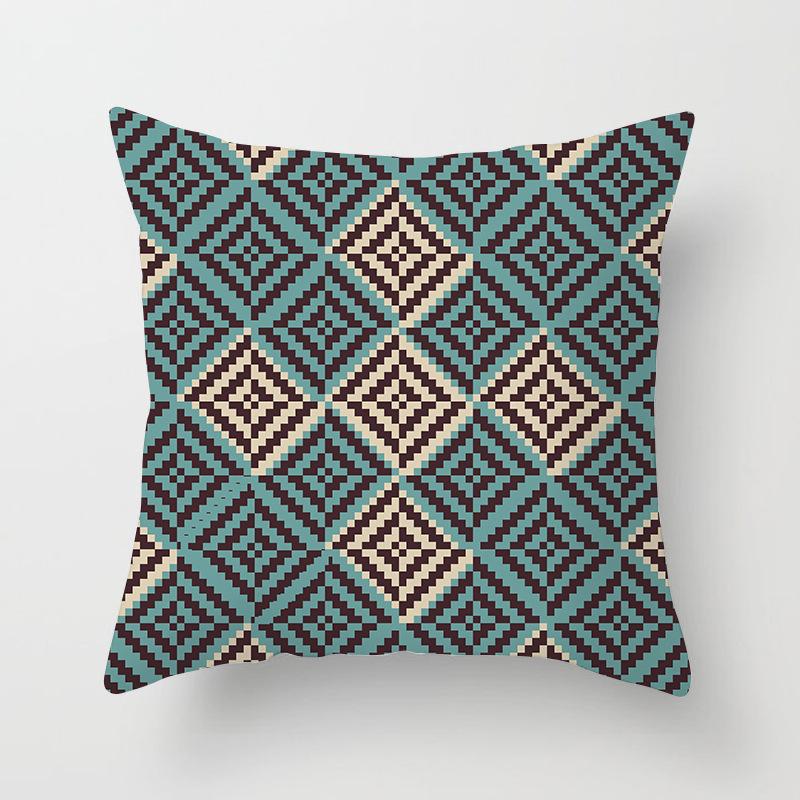 Neuer Karomuster Geometrischer Kissenbezug Haus Sofa Kissenbezug