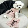 Thin Polka Dot Cat Dress Soft Fabric Pet Tutu Skirt Dogs Polka Dot Lace Dress  For Small Dogs Cats