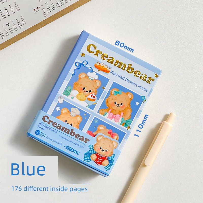 

Play This Book Fun Decompression Cute Notebook Good-looking Portable Pocketbook Student Pressure Reduction Toy K Blue