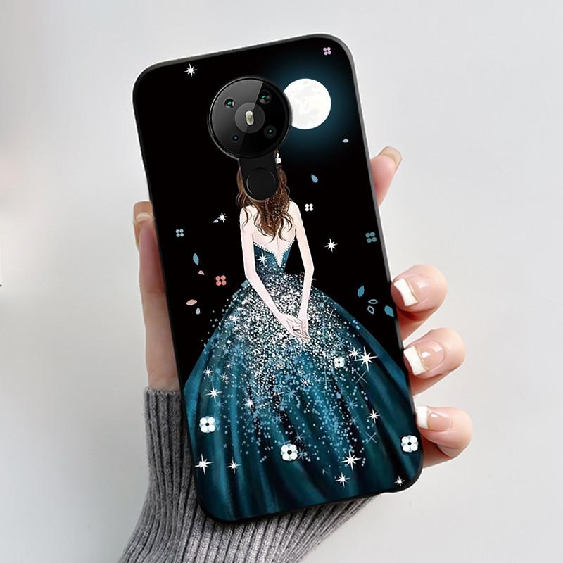 Printing Pattern Case For Nokia 5.3/Nokia 5.4/Nokia 3.4 Coque Soft Silicone Black Shell Cover Cute Flower Cartoon Casing Fundas