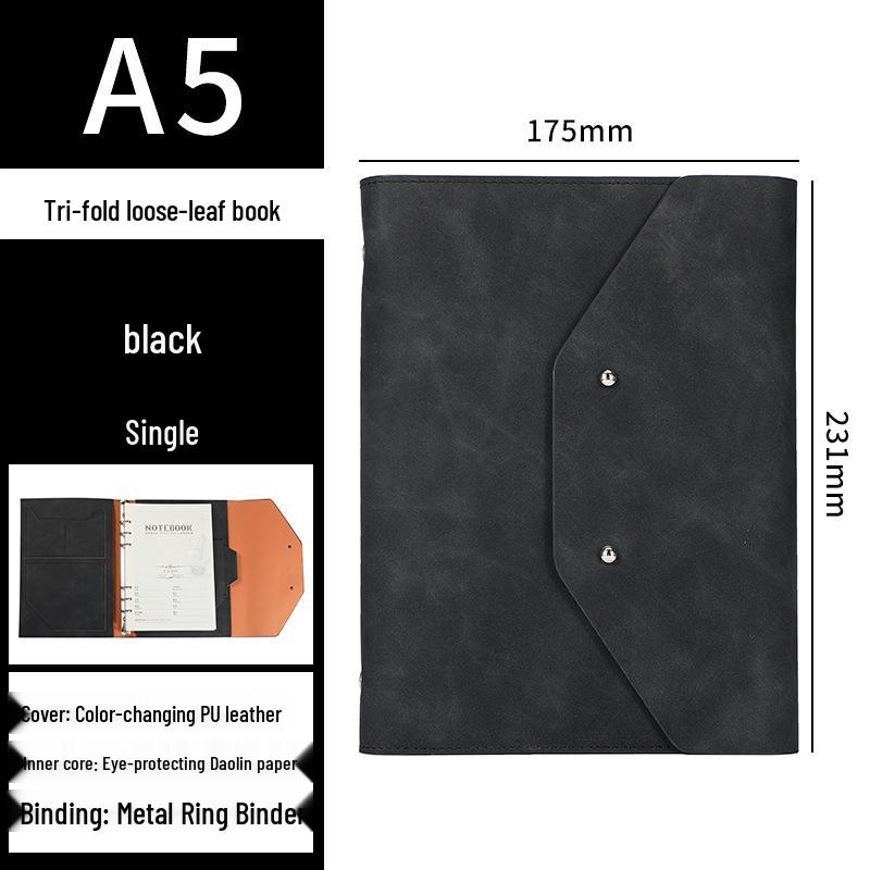 

A5 Buckle Notebook, Loose-Leaf Binder for Office Use, Custom Logo Business Journal