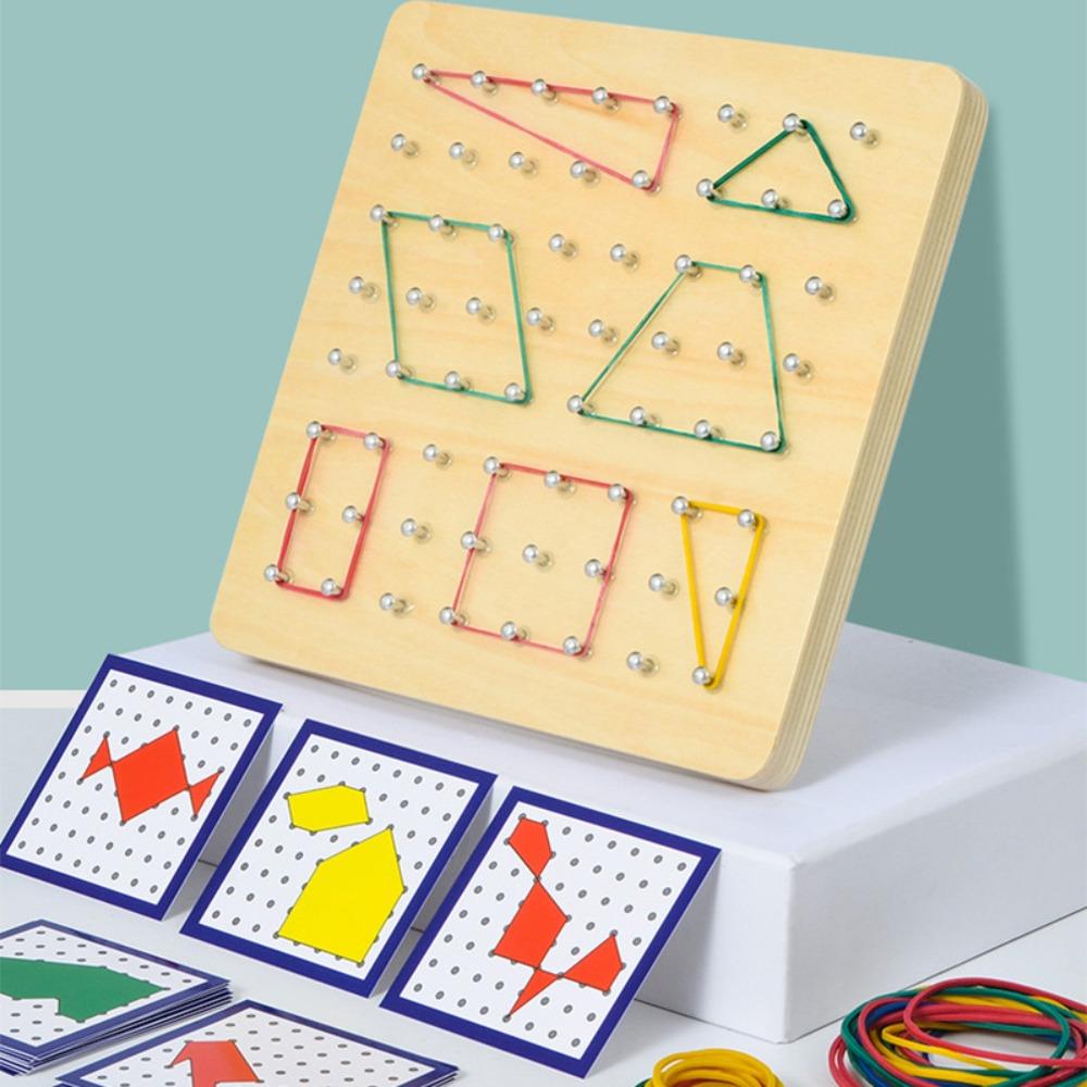 Graphics Geometry Puzzle Nail Board Geometric Shape Geometry Educational Toy  Children Toddler