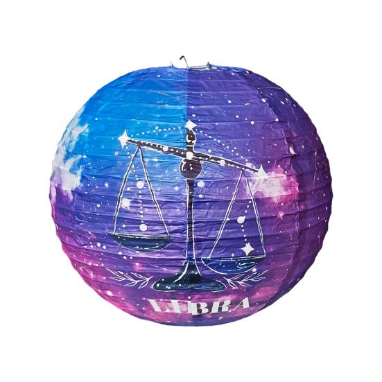 Papírový lampion s vesmírnou tématikou, lampion souhvězdí, lampion v čínském stylu k zavěšení, kulatý lampion, stropní dekorace na párty, narozeniny, dekorace do pokoje