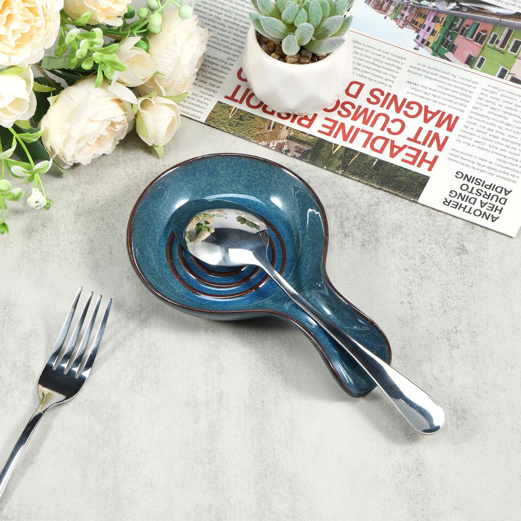 Velká keramická odkládací lžíce Odkladač na lžíce Odolný vůči teplu Odkladač na vařečky Odkladač na kávové lžičky Vhodný do myčky Keramický odkladač na lžíce